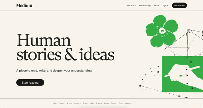 website home page design, medium